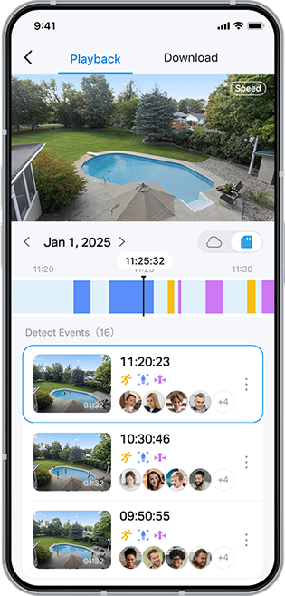 Affichage en direct et lecture